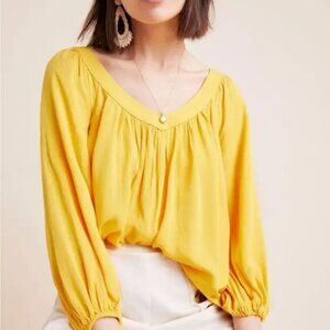 Maeve Yellow Boswell Blouse Medium